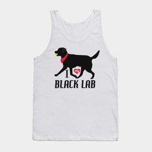 Black Lab Pattern in Purple Black Labs with Hearts Dog Patterns Tank Top